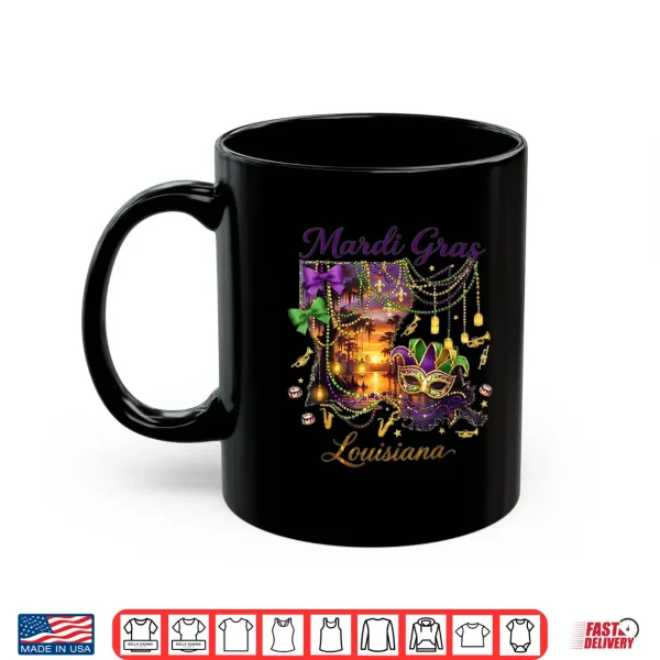 Mug Mardi Gras Louisiana Map Carnival Mask Festival Shirt 1