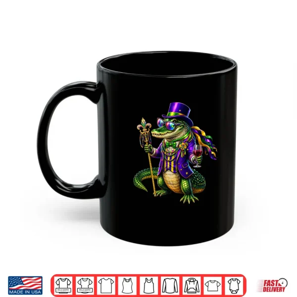 Mug Mardigator Alligator Mardi Gras Carnival Jester Beads Shirt