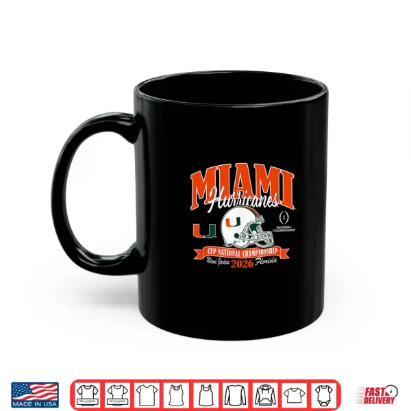Mug Miami Hurricanes National Championship CFP 2026 Helmet Black Shirt