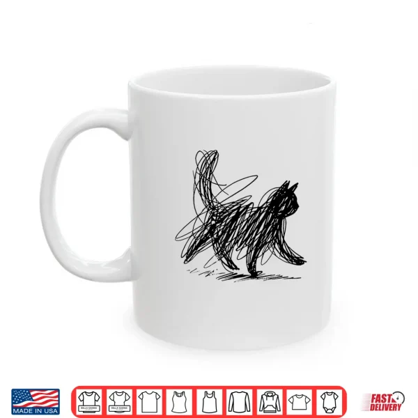 Mug Minimalist cat Art Shirt