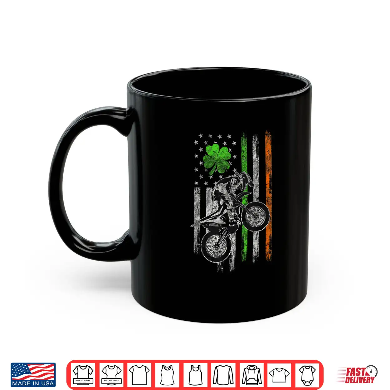 Motocross American Irish Flag St Patricks Day Dirt Bike Shirt Motocross American Irish Flag St Patricks Day Dirt Bike Shirt