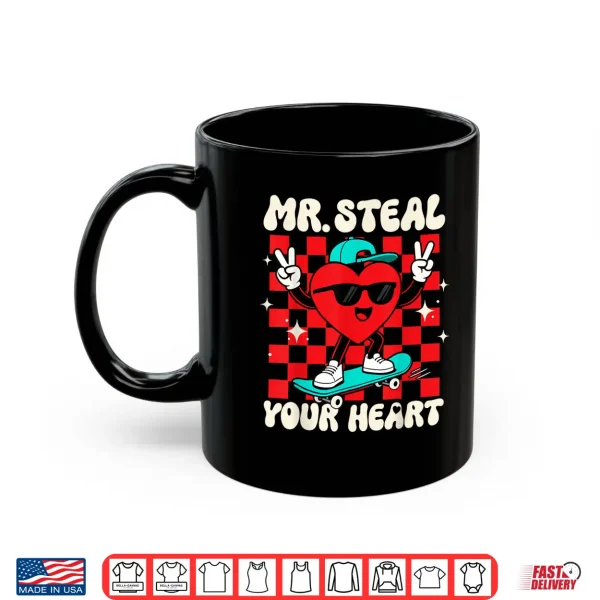 Mug Mr Steal Your Heart for Boys Toddlers Valentines Day Kids Shirt