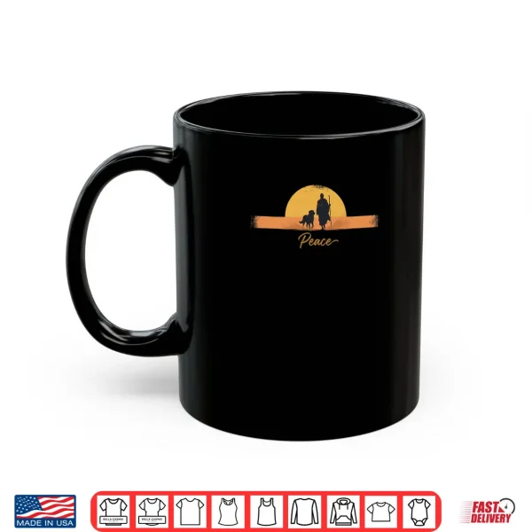 Mug Peace Minimalist Zen Art Walk for Peace Monks with Aloka Dog Shirt