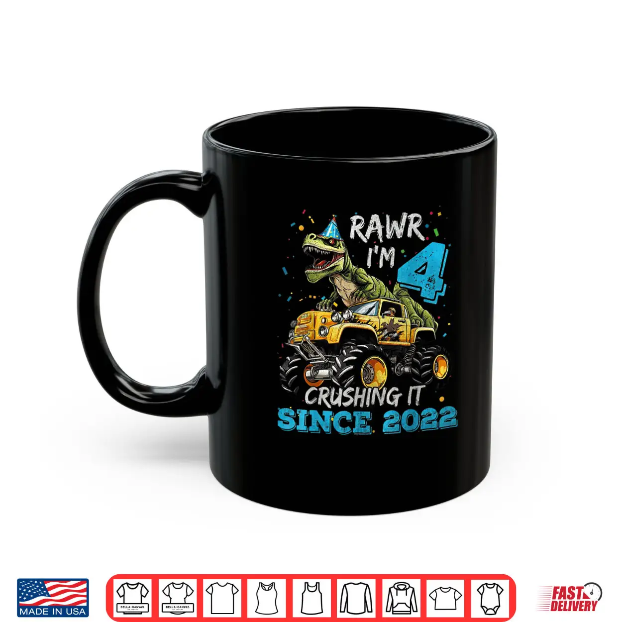 Rawr I’m 4 Dinosaur Monster Truck Crushing It Since 2022 Shirt Rawr I’m 4 Dinosaur Monster Truck Crushing It Since 2022 Shirt