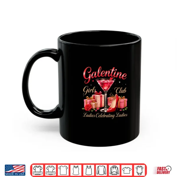 Mug Retro Galentine Girls Club Celebration Martini Glass Graphic Shirt