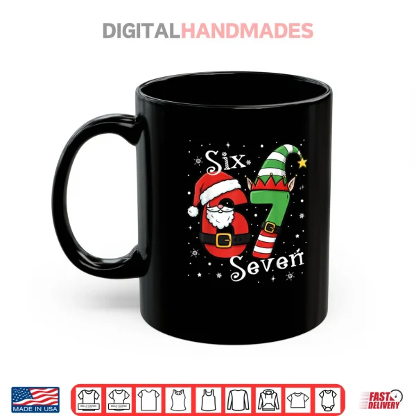 Mug Six Seven 67 Meme 6 7 Elf Santa Christmas Pajamas Shirt 1
