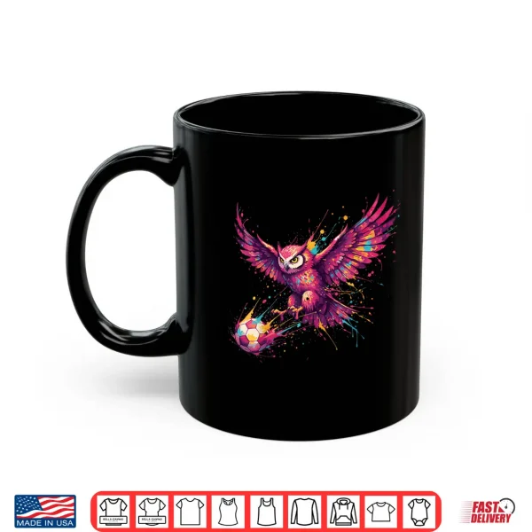 Mug Soccer Player Owl Art Paint Splatter Shirt
