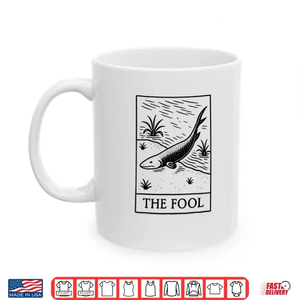 Mug The Fool Fish Card Esoteric Linework Vintage Shirt