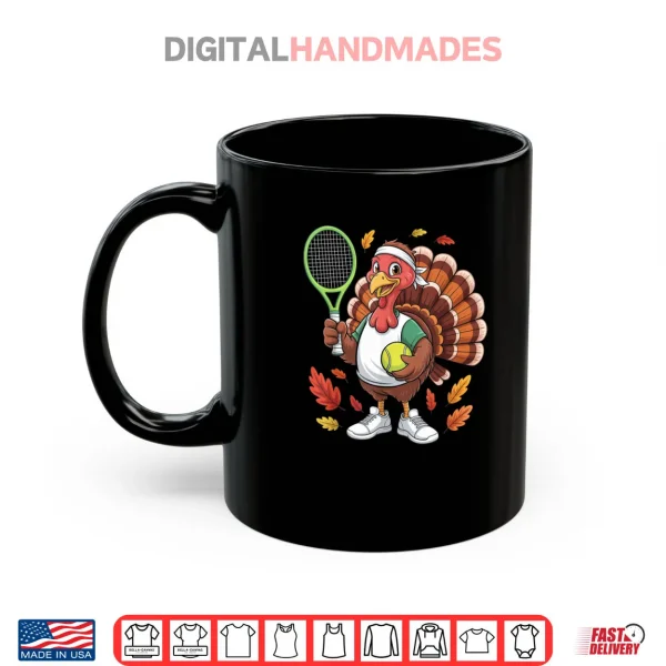 Mug Turkey Tennis Thanksgiving Fall Girl Shirt