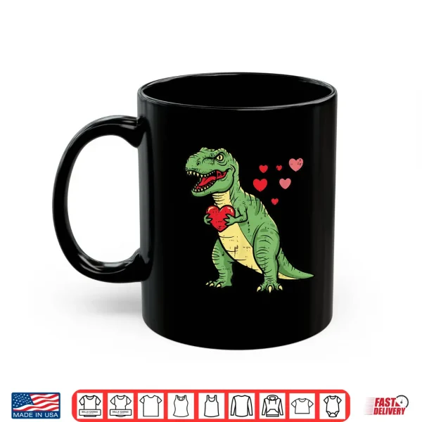 Mug Valentines Day Dino Heart Funny Love Trex Boys Kids Toddler Shirt