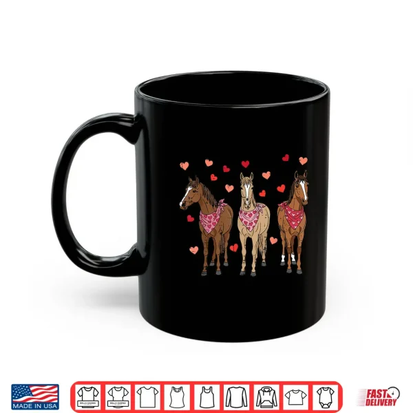 Mug Valentines Day Horses Hearts Equestrian Women Girls Kids Men Shirt