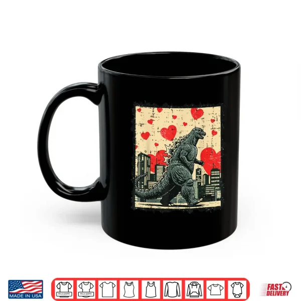 Mug Valentines Day Japanese Monster Hearts Kaiju Men Women Kids Shirt