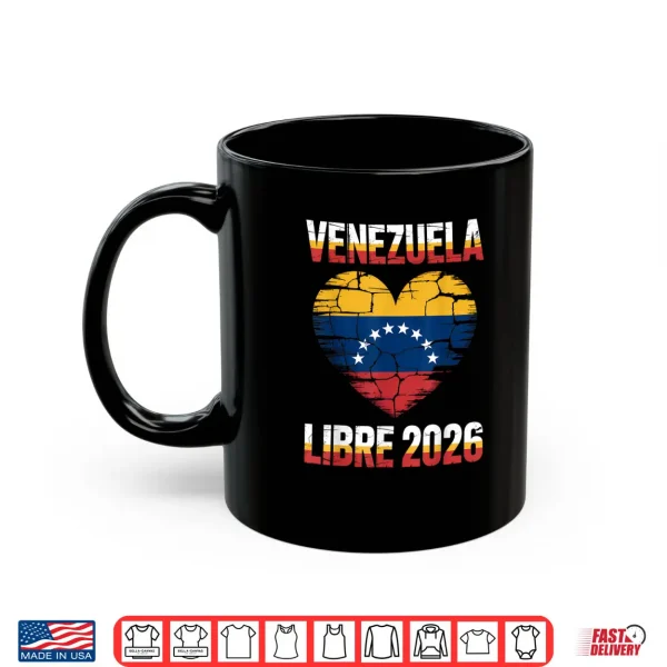 Sup Pup Cute Pitbull Puppy with Sweet Sips Cartoon Dog Shirt 3 Mug Venezuela Libre 2026 Free Venezuela Heart Flag Shirt