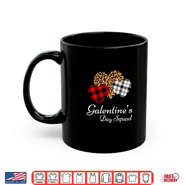 Mug Womens Galentines Day Squad Valentines Hearts Love Leopard Plaid Shirt 1
