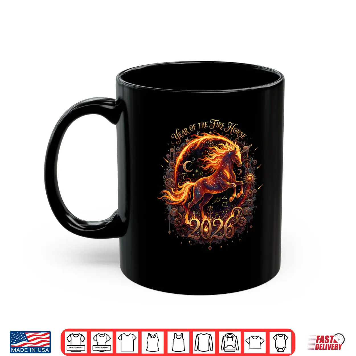 Year of The Fire Horse 2026 Lunar Chinese New Year Zodiac Shirt Year of The Fire Horse 2026 Lunar Chinese New Year Zodiac Shirt