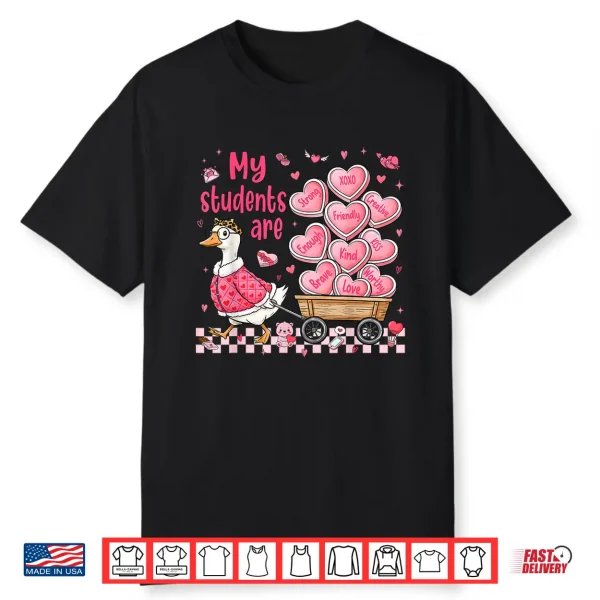 My Students are Kind Strong Goose Valentine Teacher Women Shirt