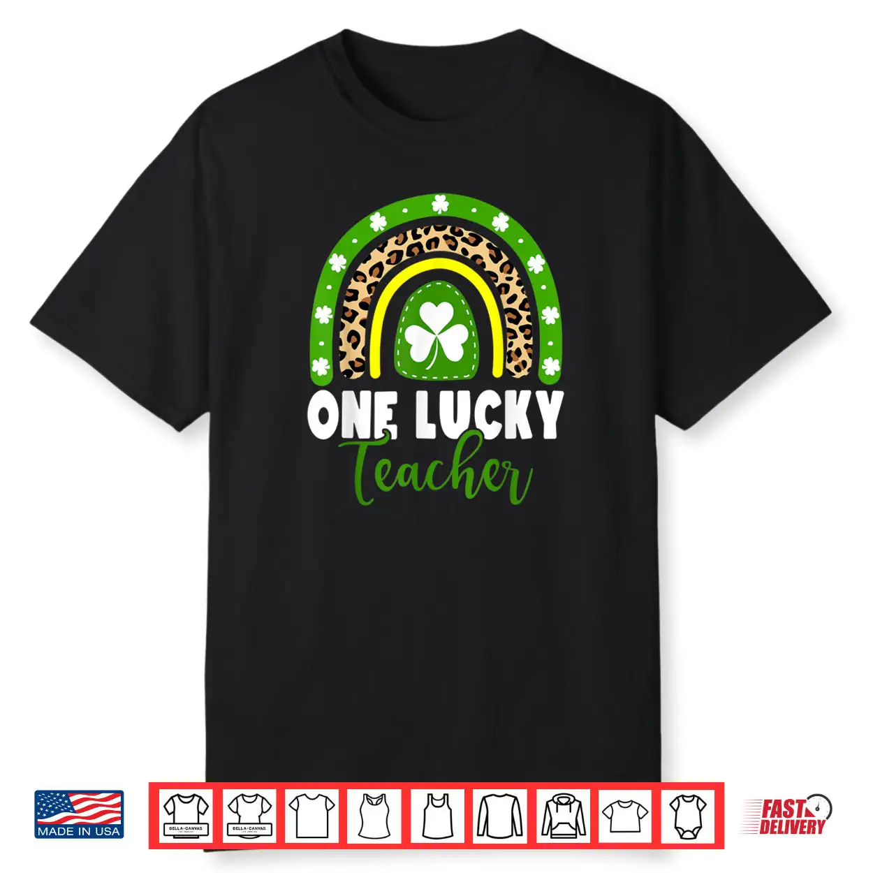 One Lucky Teacher Rainbow Teacher St Patricks Day Leopard Shirt One Lucky Teacher Rainbow Teacher St Patricks Day Leopard Shirt
