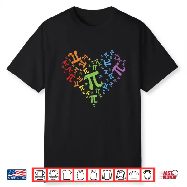 Pi Day Shirt Rainbow Heart Math Lgbt Gay Lesbian Pride Gift Shirt