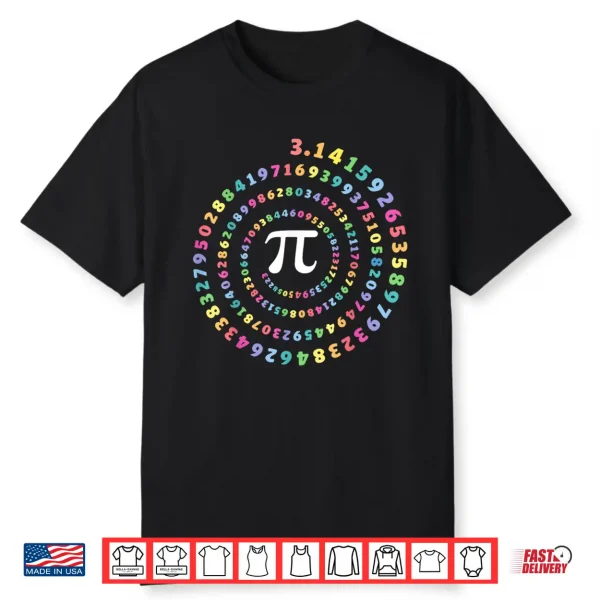 Pi Spiral Novelty Pi Day T Shirt Shirt