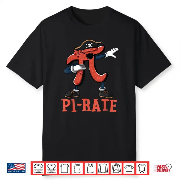 Pi Symbol Dabbing Pi Rate Math Pirate Funny Pi Day Kids Shirt