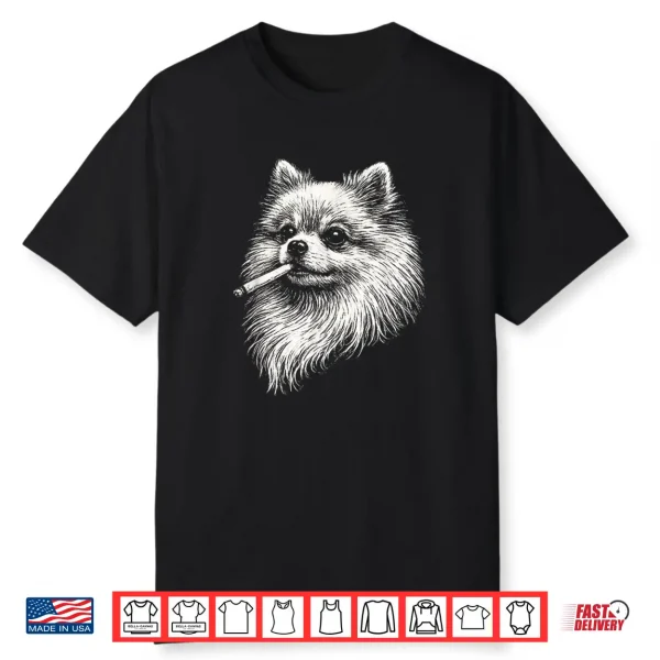 Pomeranian Smoking Meme Funny Dog Shirt 1