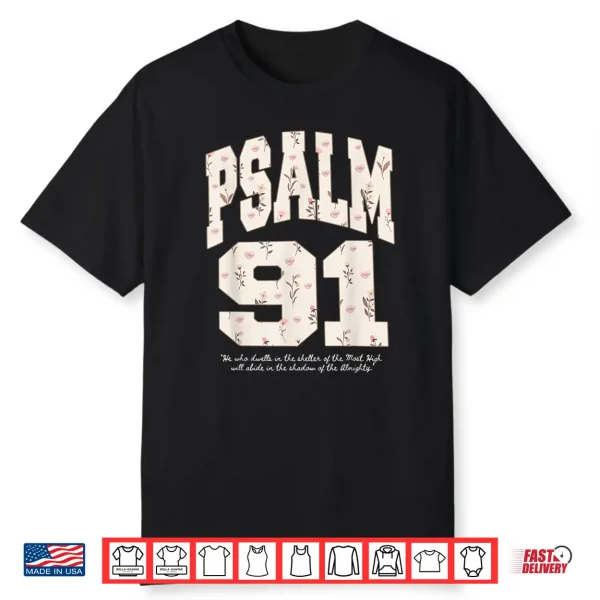Psalm 91 My Refuge Christian Faith Varsity Design Women Shirt