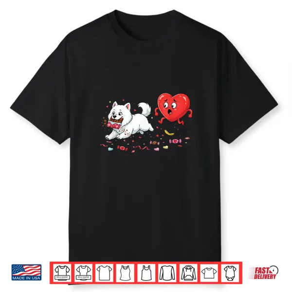 Samoyed Dog Heart Chocolate Valentine Dog Womens Mens Kids Shirt