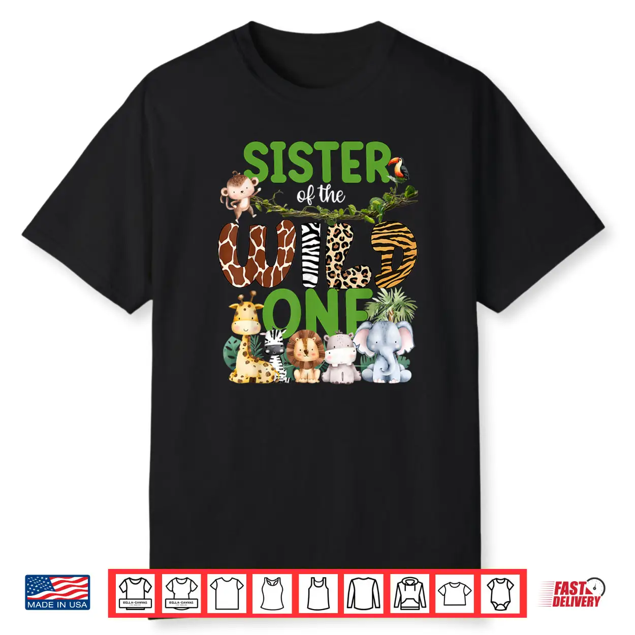 Sister of The Wild One Safari Jungle 1St Birthday Kids Shirt Sister of The Wild One Safari Jungle 1St Birthday Kids Shirt