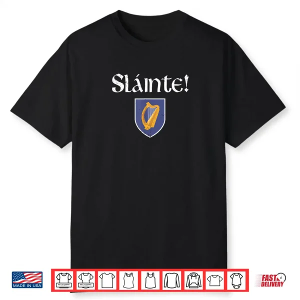 Slainte Shirt Coat of Arms Irish Patriotic St Patrick’ Day Shirt