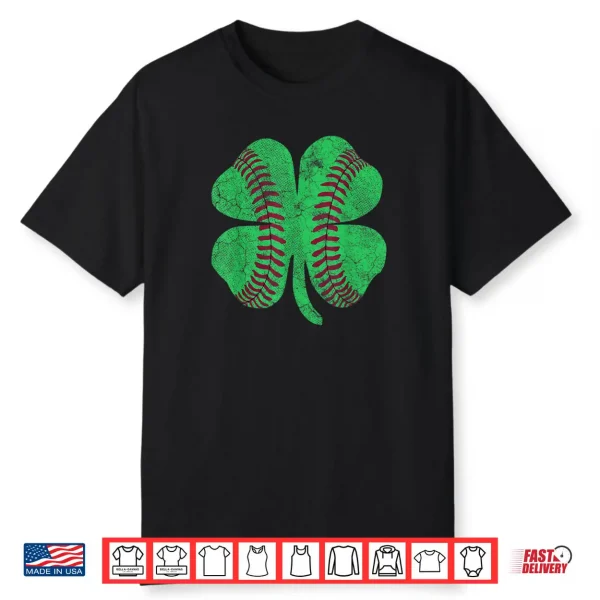 St Patrick’s Day Shamrock Baseball Saint Paddy’s Kids Boys Shirt