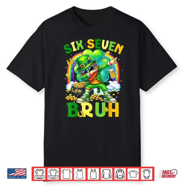 St Patrick’S Day Six Seven 67 Bruh Meme Dabbing Leprechaun Shirt