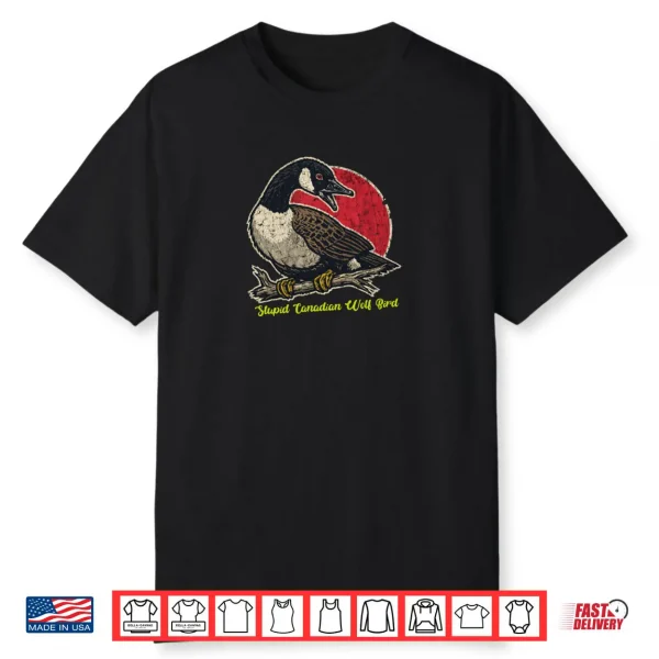 Stupid Canadian Wolf Bird Hockey Romance for Hockey Fan Shirt