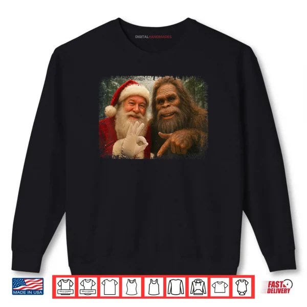 Sweatshirt 67 Santa with Bigfoot Six Seven 6 7 Meme Christmas Funny Shirt
