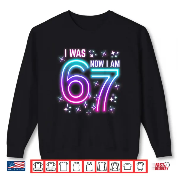 Sweatshirt 7th Birthday Kids Funny Six Seven I was 6 Now Im 7 Year Old Shirt 1