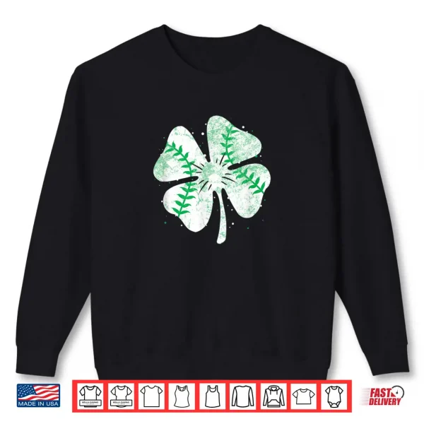 Sweatshirt Baseball St Patricks Day Boys Men Catcher Pitcher Shamrock Shirt