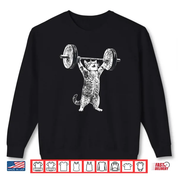 Sweatshirt Cat Gym Funny Deadlift Cat Meme Shirt