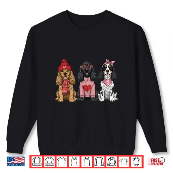Sweatshirt Cute American Cocker Spaniel Valentine Dog Shirt