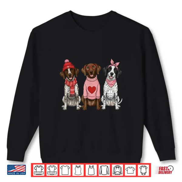 Sweatshirt Cute German Shorthaired Pointer Valentine GSP Dog Shirt