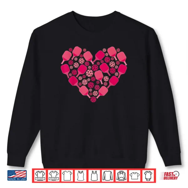 Sweatshirt Cute Pickleball Heart Valentines Day Pickleball Lover Women Shirt
