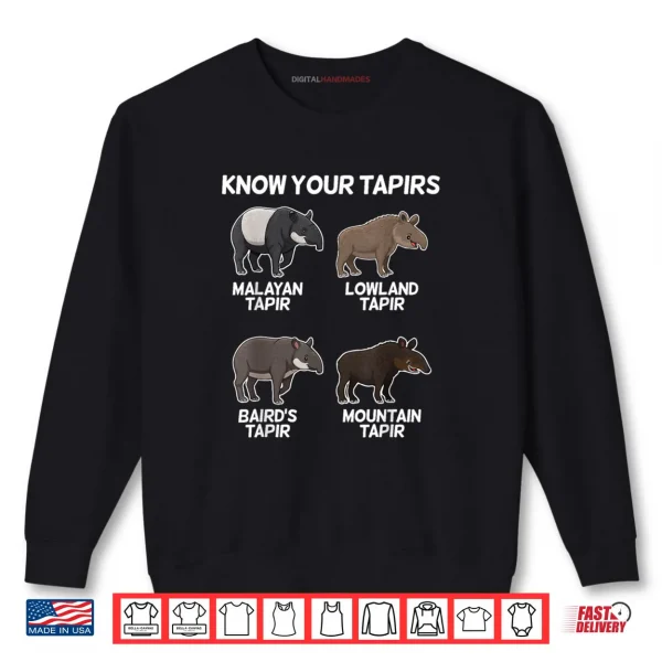 Sweatshirt Cute Tapir Design Animal Tapir Lovers Shirt