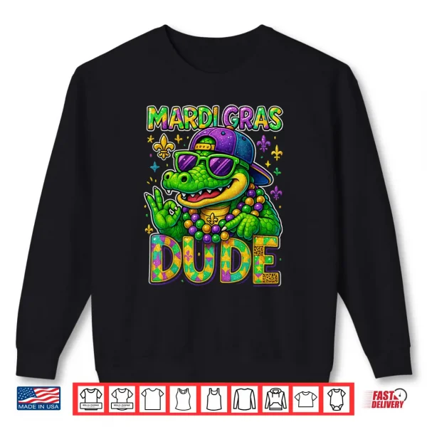 Sweatshirt Dude Alligator Louisiana Festival New Orleans Mardi Gras Shirt