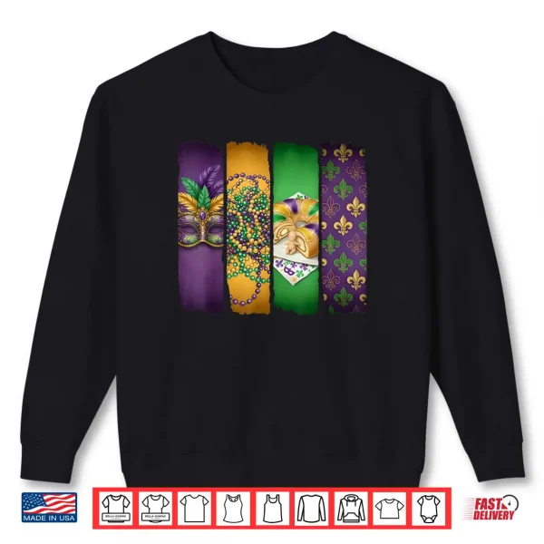Four Panel New Orleans Fleur De Lis King Cake Mardi Gras Shirt 1 Sweatshirt Four Panel New Orleans Fleur De Lis King Cake Mardi Gras Shirt