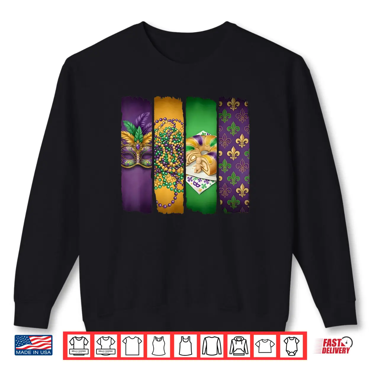 Four Panel New Orleans Fleur De Lis King Cake Mardi Gras Shirt Four Panel New Orleans Fleur De Lis King Cake Mardi Gras Shirt