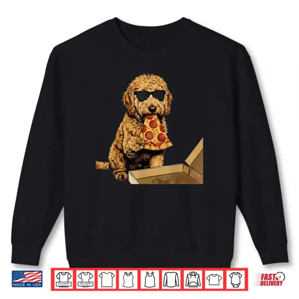 Sweatshirt Funny Dog Eating Pizza Goldendoodle Meme Shirt