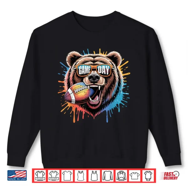 Sweatshirt Funny Football Bear Game Day Vintage Shirt Fans tees Shirt