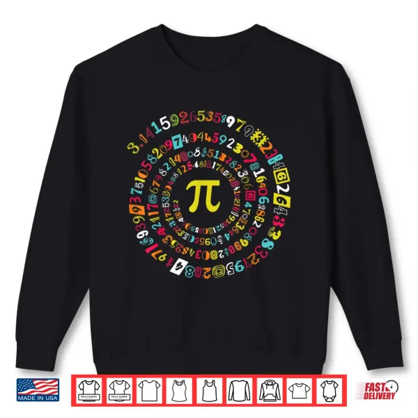 Sweatshirt Funny Pi Day Shirt Spiral Pi Math Tee for Pi Day 3.14 Shirt