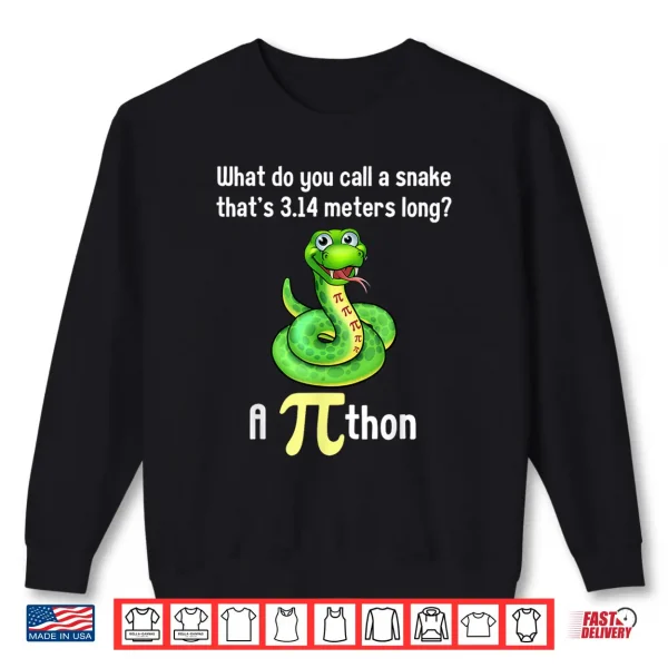 Sweatshirt Funny Pi day Puns Pithon Math Teacher Jokes Women Men Kids Shirt