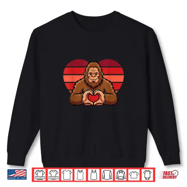 Sweatshirt Funny Sasquatch Hearts Love Valentines Day for Women Shirt