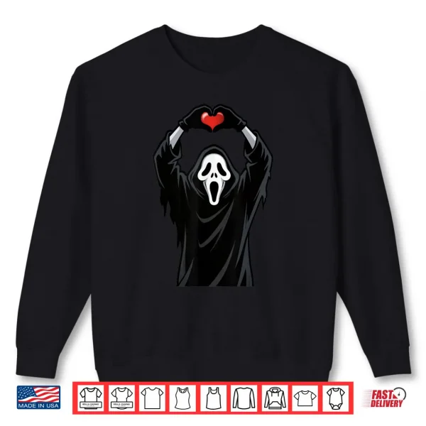 Ghost Red Heart Hands Scary Face Halloween Valentines Day Shirt 1 Sweatshirt Ghost Red Heart Hands Scary Face Halloween Valentines Day Shirt