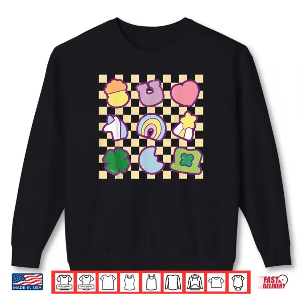 Sweatshirt Groovy Lucky Charm Saint Patricks Day Shamrock Shirt 1